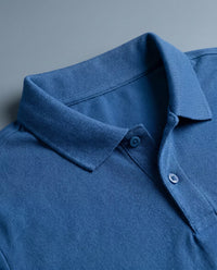 Polo Manga Larga Azul
