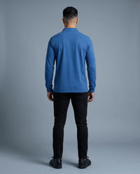Polo Manga Larga Azul