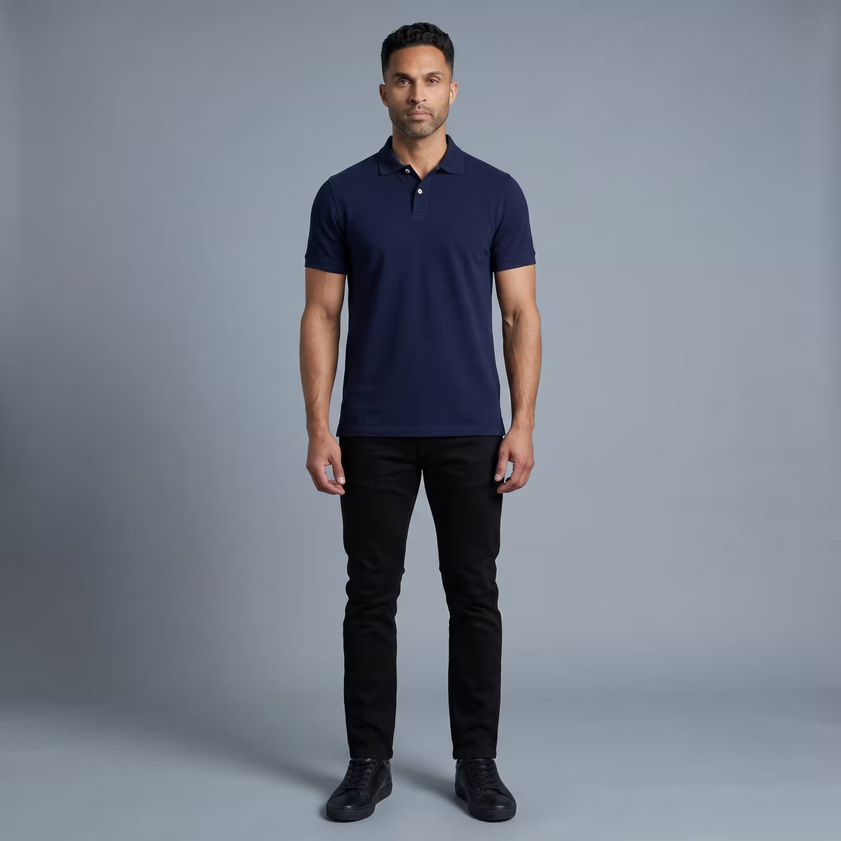 Polo Manga Corta Azul Marino