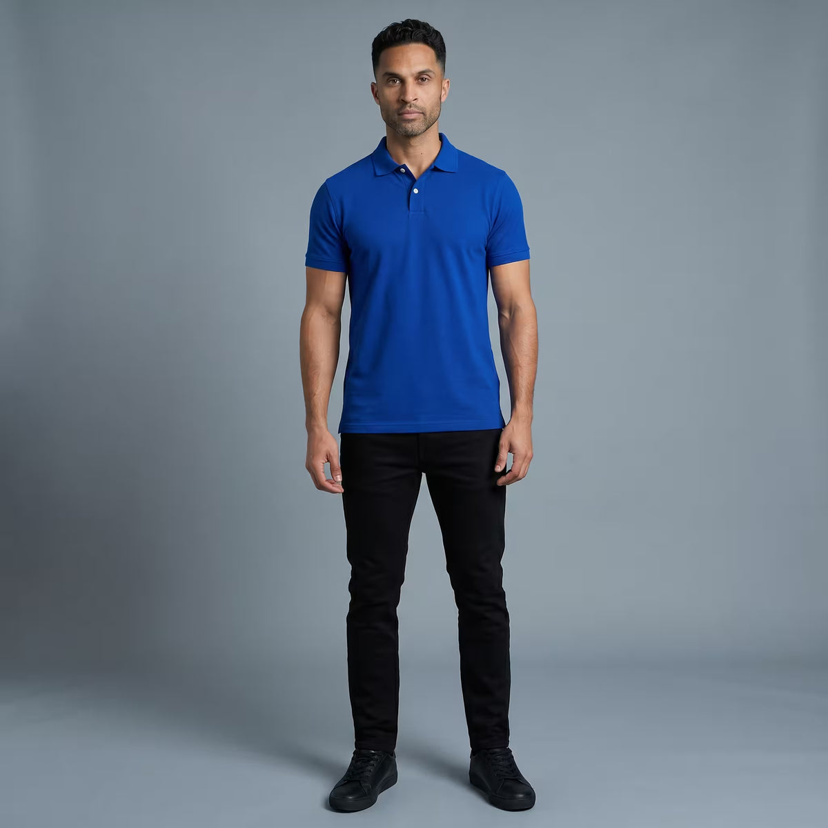 Polo Manga Corta Azul Rey