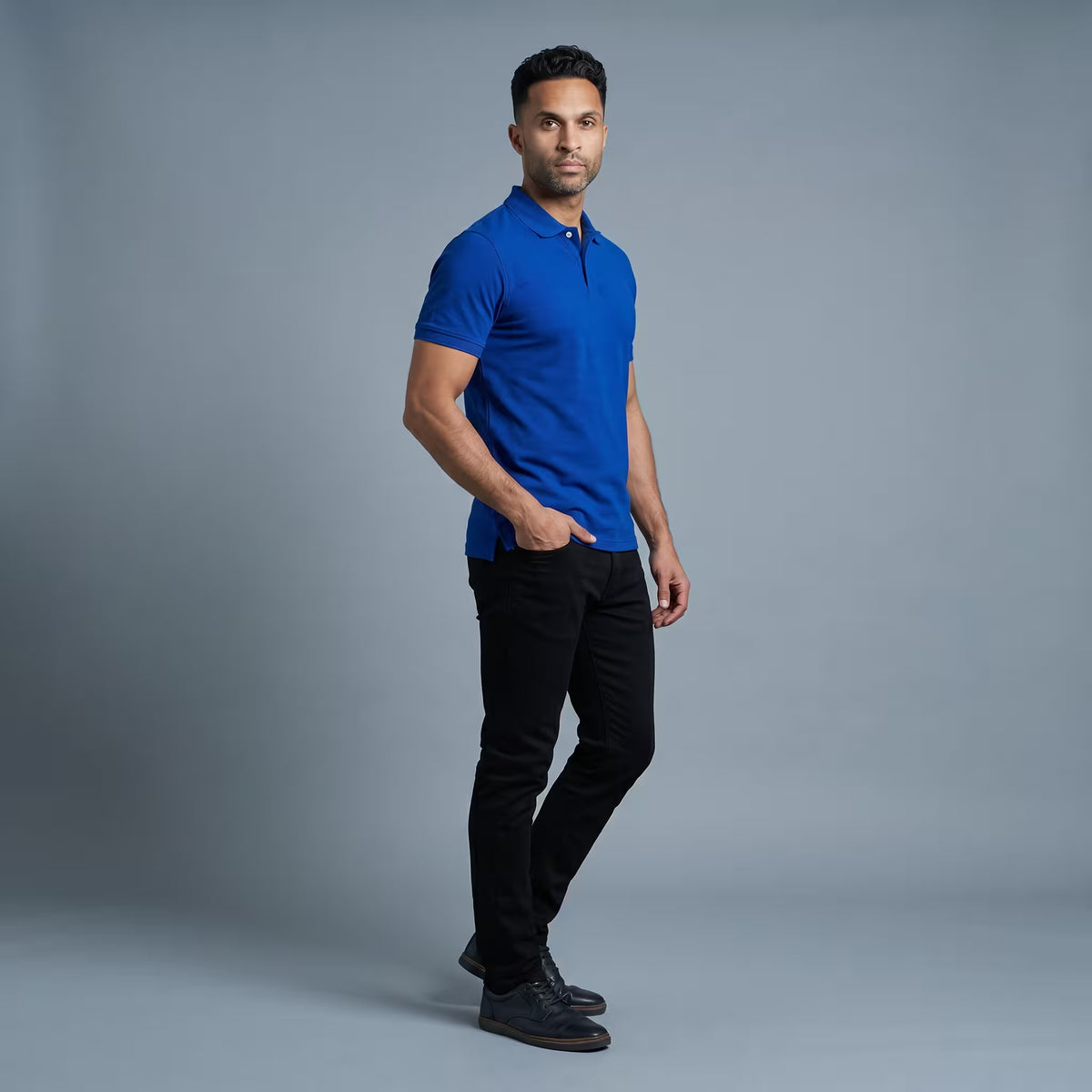 Polo Manga Corta Azul Rey