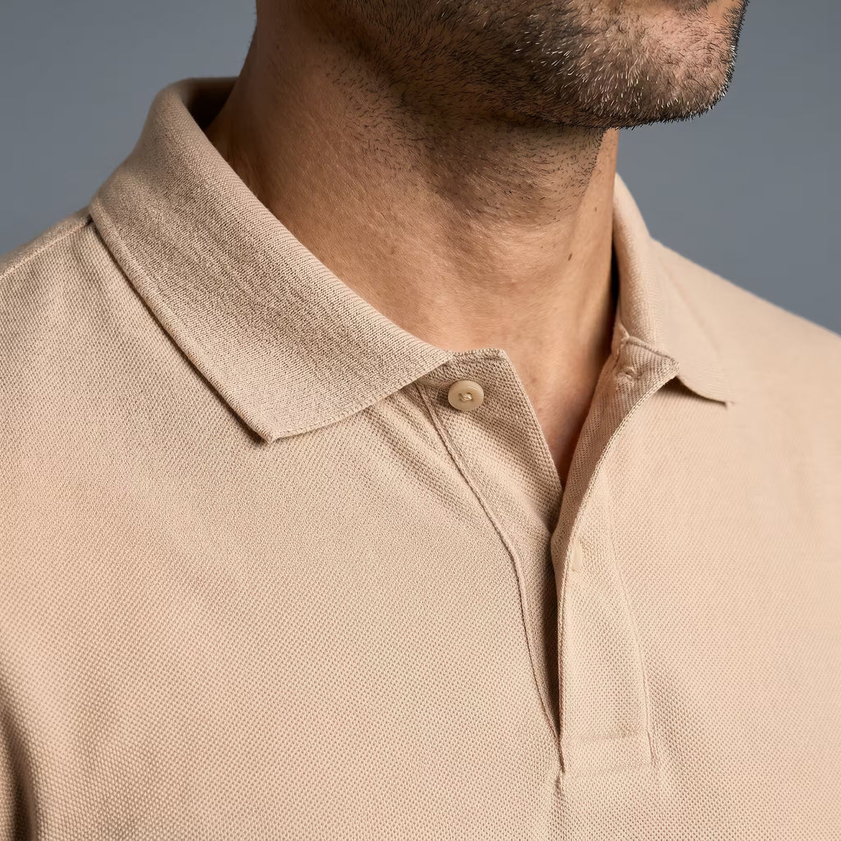Polo Manga Corta Camel