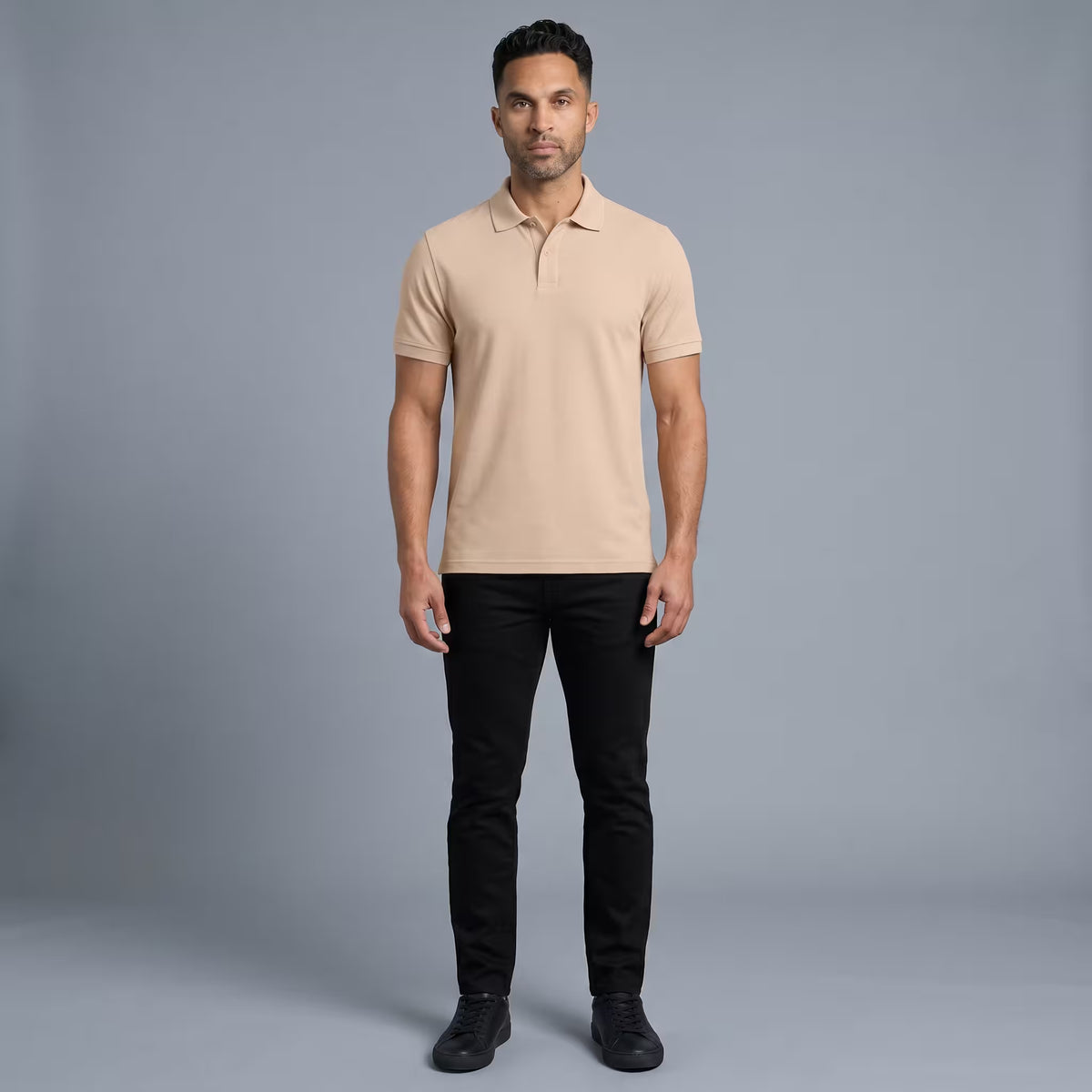 Polo Manga Corta Camel