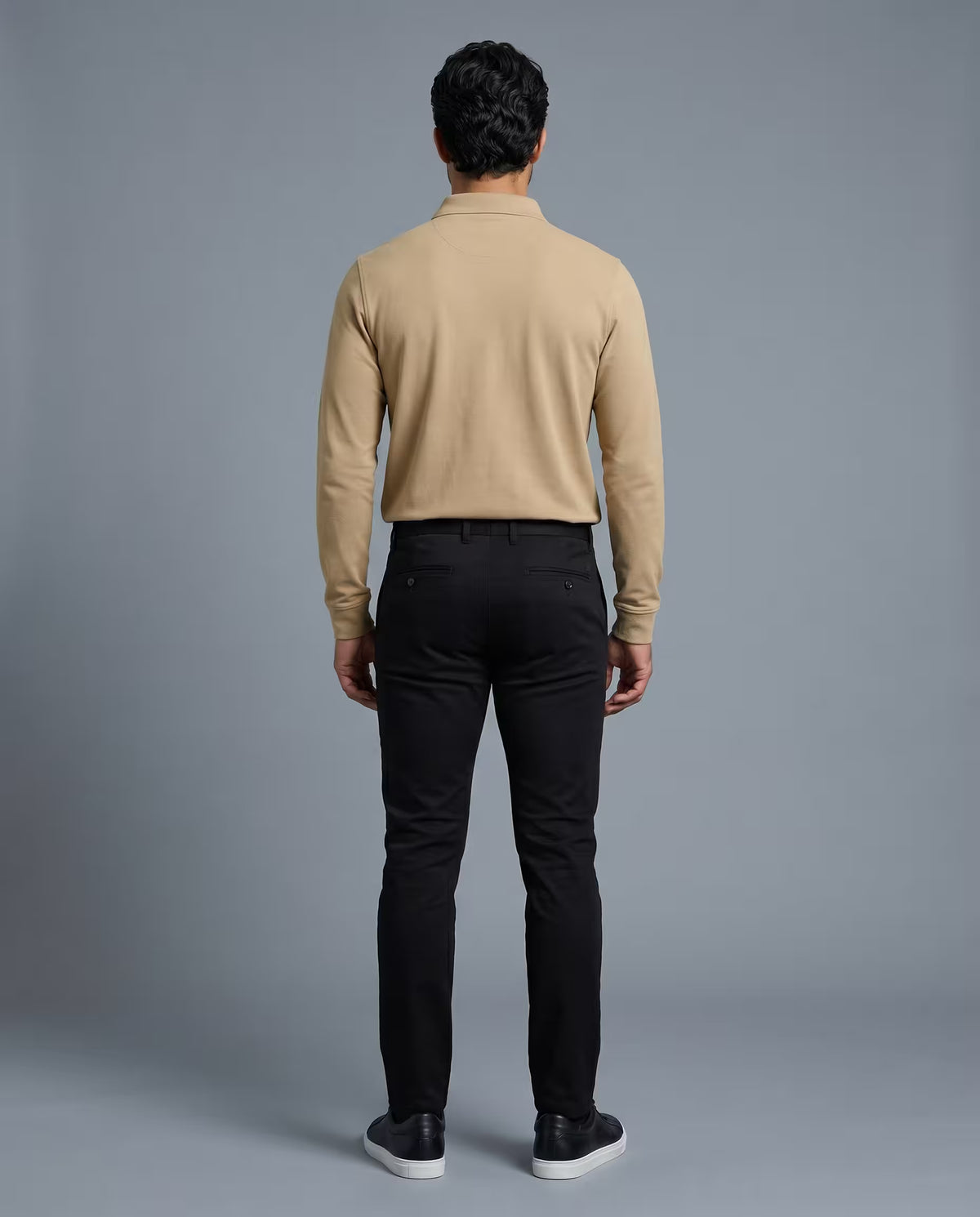 Polo Manga Larga Camel