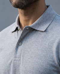 Polo Manga Larga Gris