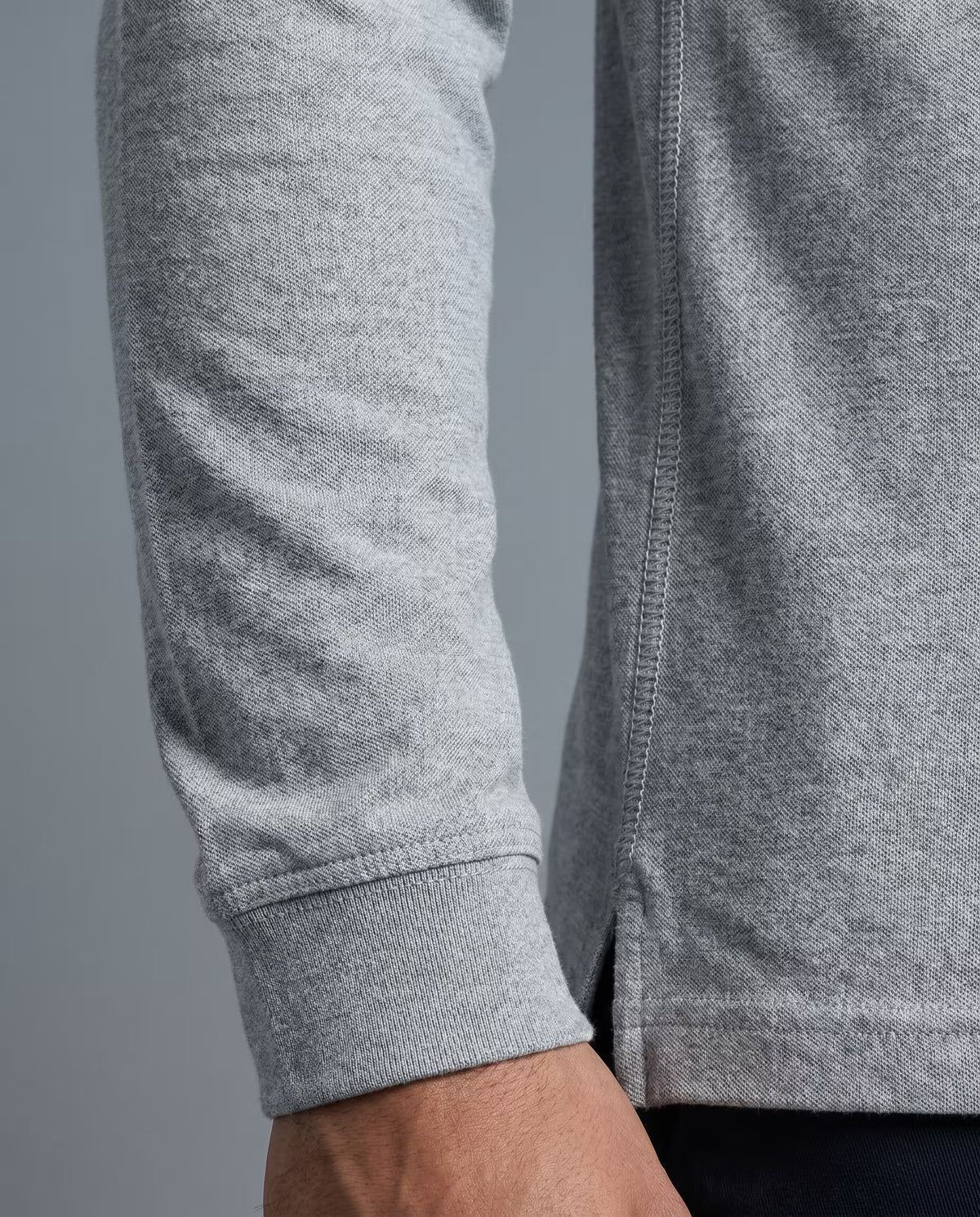 Polo Manga Larga Gris