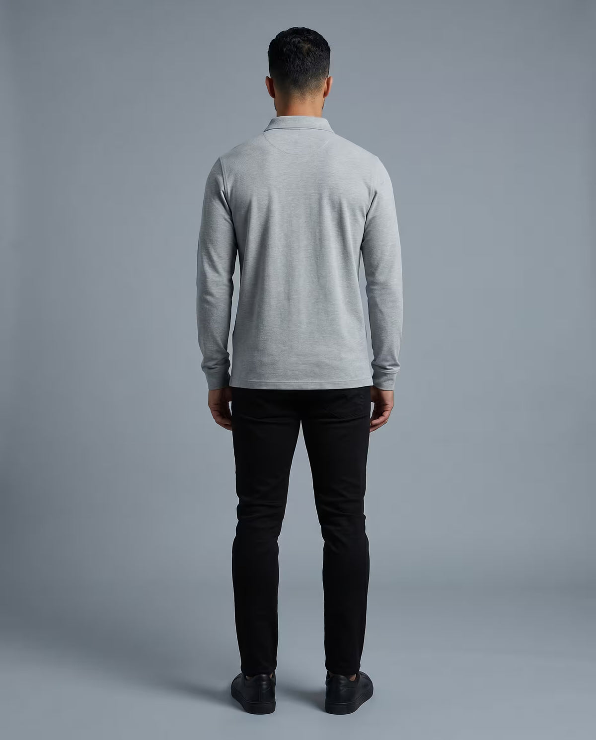 Polo Manga Larga Gris