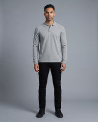 Polo Manga Larga Gris