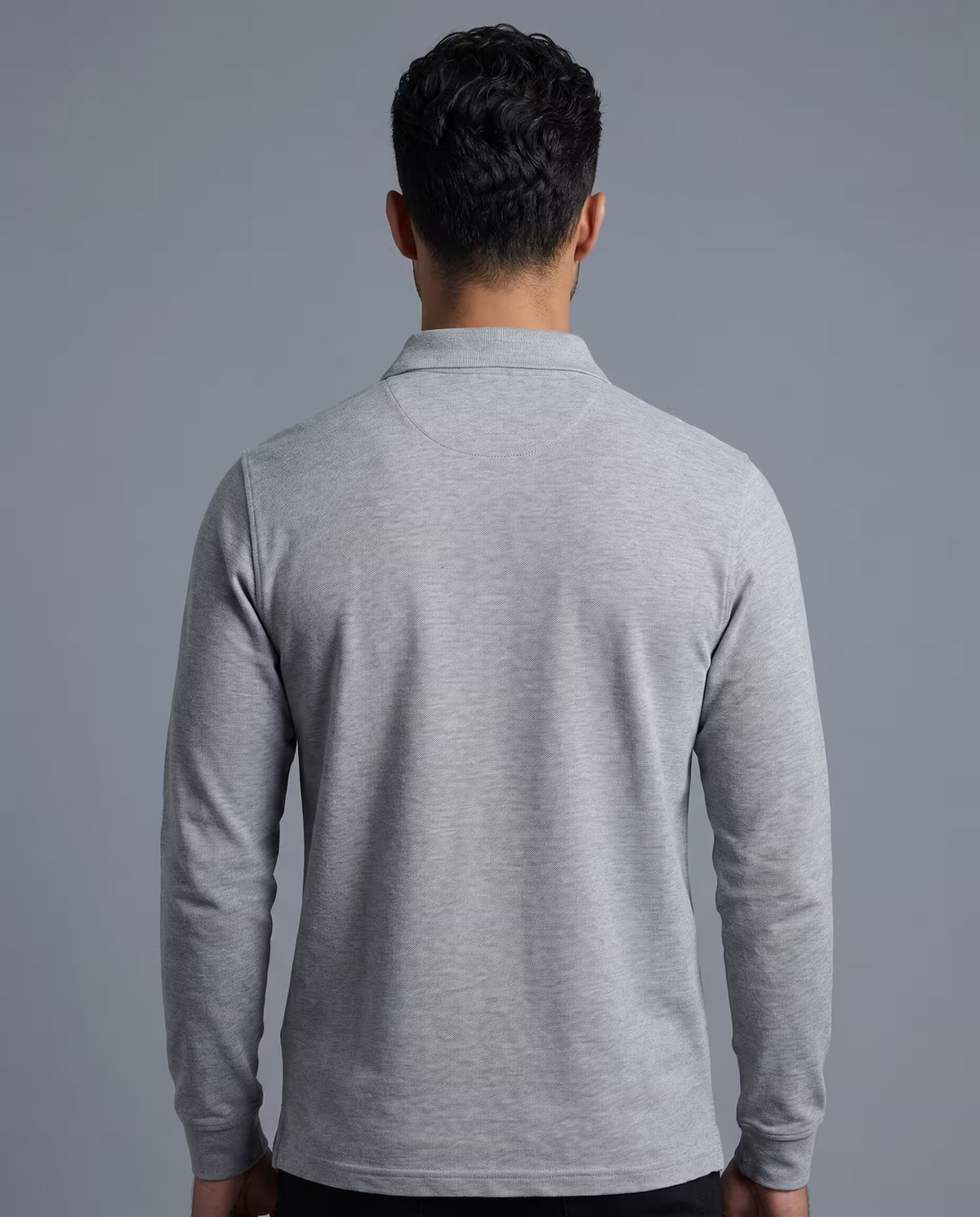 Polo Manga Larga Gris