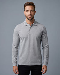 Polo Manga Larga Gris