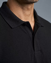 Polo Manga Larga Negro