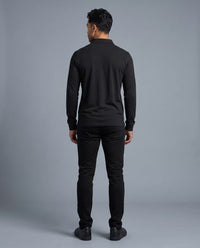Polo Manga Larga Negro