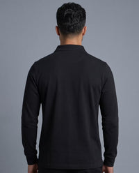 Polo Manga Larga Negro