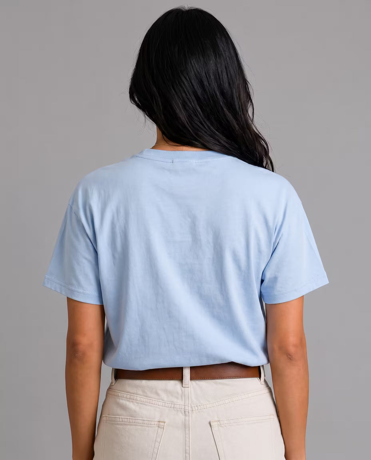 Camiseta Oversize Mujer Celeste