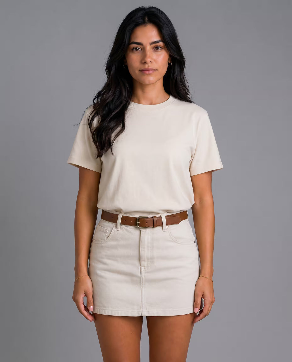 Camiseta Oversize Mujer Marfil