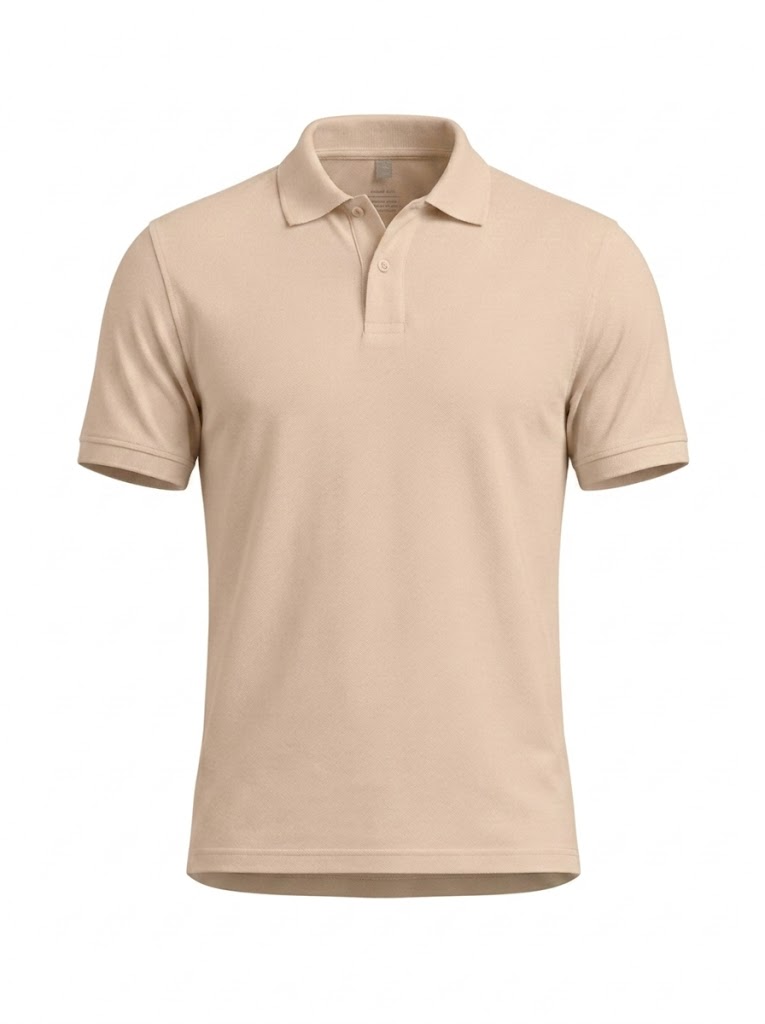 Polo Manga Corta Camel