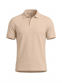 Polo Manga Corta Camel