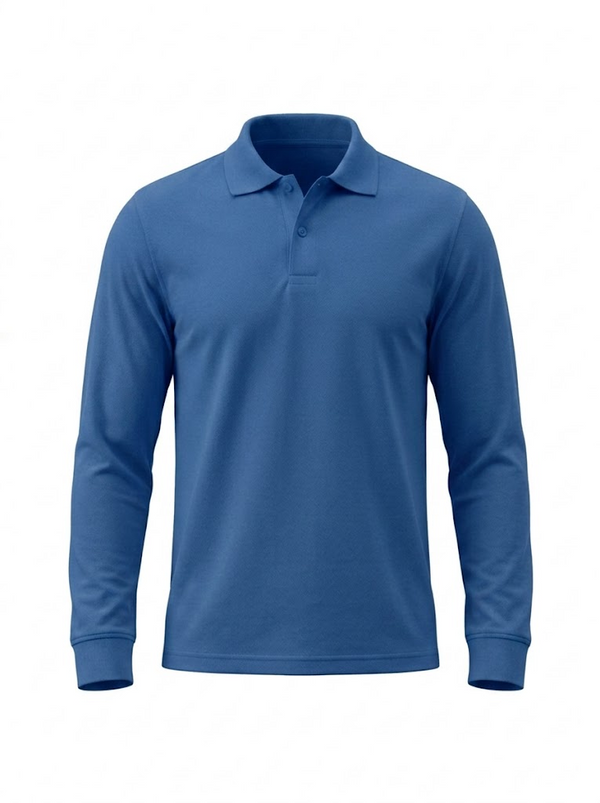 Polo Manga Larga Azul