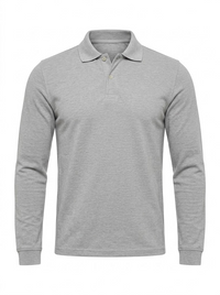 Polo Manga Larga Gris