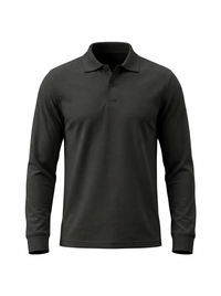Polo Manga Larga Negro