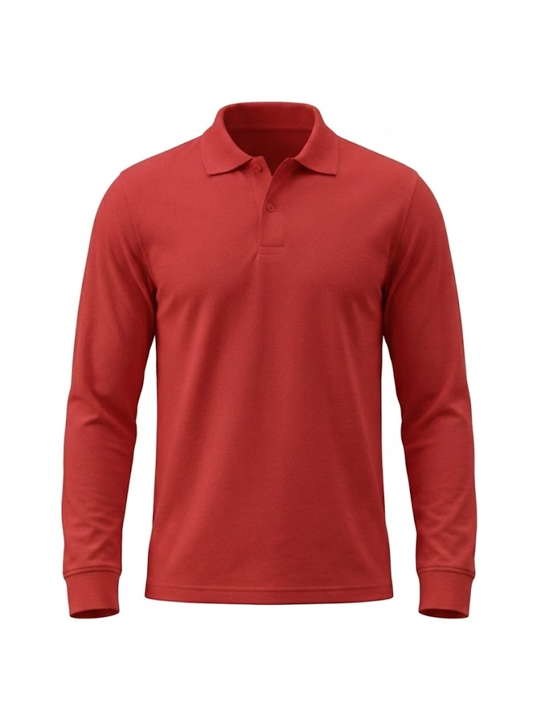 Polo Manga Larga Rojo