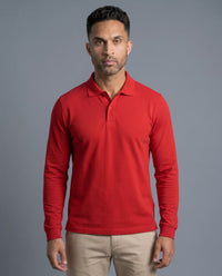 Polo Manga Larga Rojo