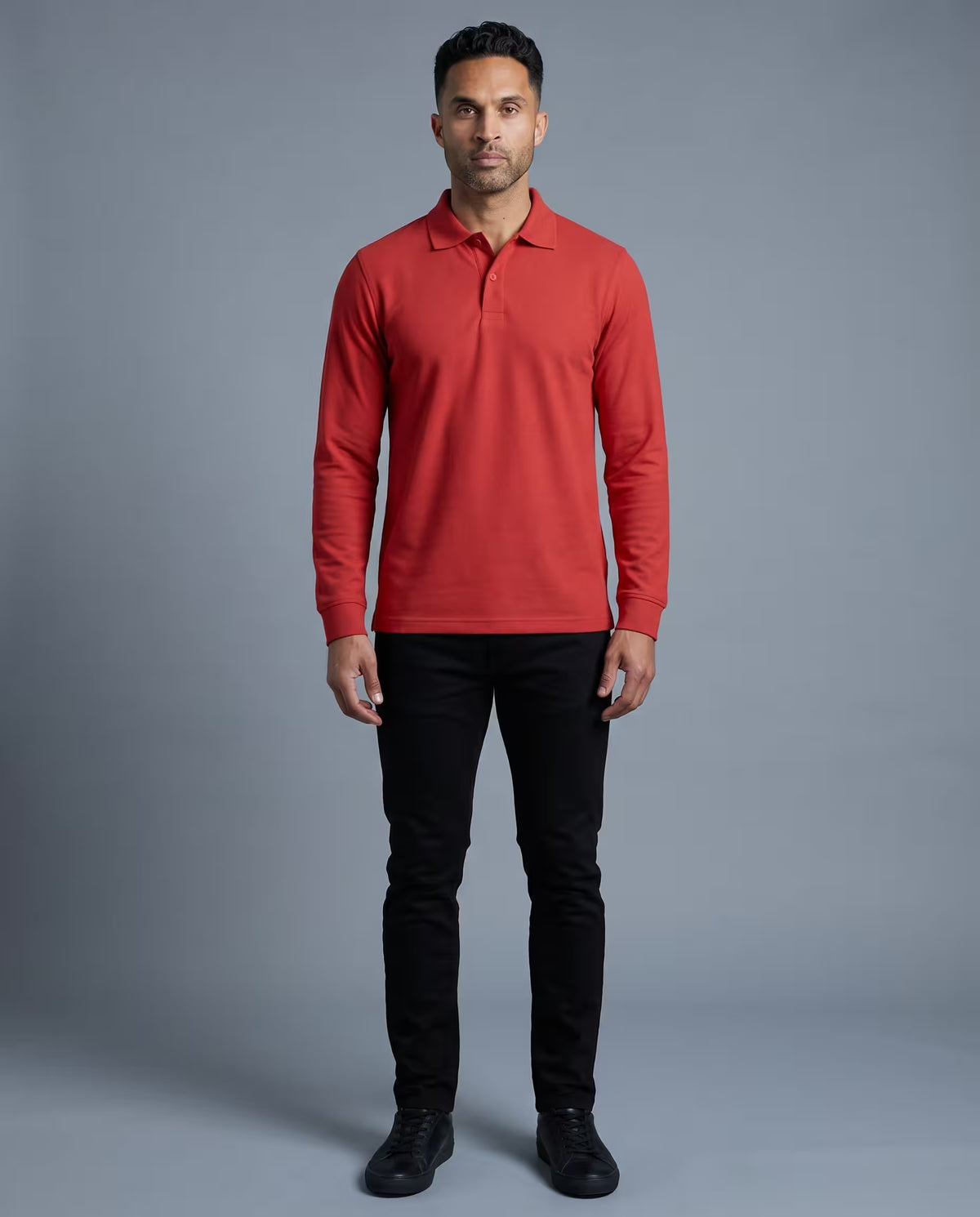 Polo Manga Larga Rojo