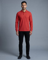 Polo Manga Larga Rojo