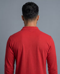 Polo Manga Larga Rojo